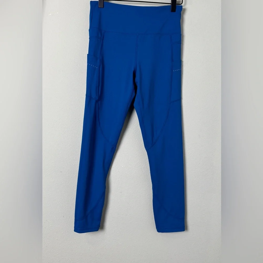Zyia Active Reflective Pocket Light N Tight Hi Rise 7/8 Leggings‎ Size 6-8 Blue